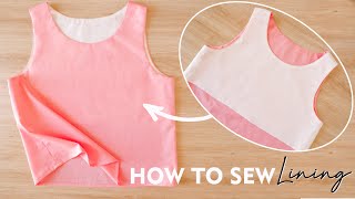 How To Sew Lining On A Sleeveless Top Dress Step By Step For Beginners  Lining Sewing Technique [upl. by Thibaut]