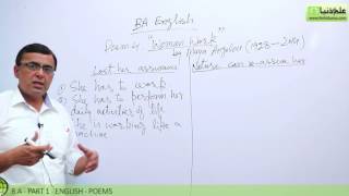 BA poem Women Work Lec 2  BA Part 1  BA English Book 1 Poem PU [upl. by Nemzaj]