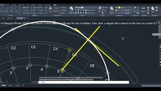 EPICYCLOID TANGENT NORMAL ENGG DRAWING AUTOCAD [upl. by Laehctim]