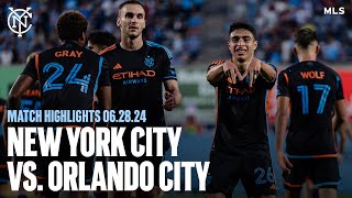 Match Highlights  New York City FC 42 Orlando City  June 28 2024 [upl. by Dahl]