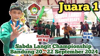 REIHAN  JUARA 1 SABDA LANGIT CHAMPIONSHIP  BANDUNG 20  22 SEPTEMBER 2024 [upl. by Nednil]