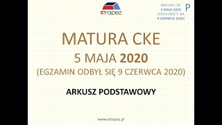 Matura MAJ 2020 matematyka podstawowa  rozwiązania krok po kroku [upl. by Tobi]