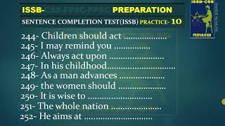 sentence complete test SCT ISSB practice 10  ISSB  English sentence [upl. by Massab]