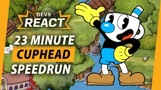 Cuphead Developers React to 23 Minute Speedrun [upl. by Kinelski]