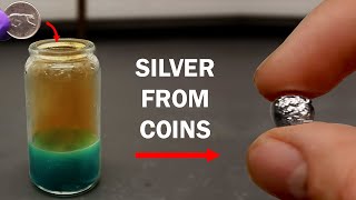 Extracting pure silver from a coin [upl. by Patten]