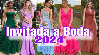 HERMOSOS VESTIDOS PARA INVITADAS A BODA CON DISEÑOS ELEGANTES Y COLORES ADECUADOS PARA BODAS 2024 [upl. by Adnerak473]