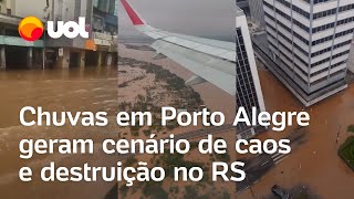 Chuvas no RS temporal em Porto Alegre alaga centro histórico rodoviária e rompe portão do Guaíba [upl. by Editha]