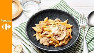 Penne au mascarpone lardons et champignons [upl. by Shulem]