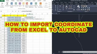 How to import coordinate from excel to autocad [upl. by Ahseinaj]