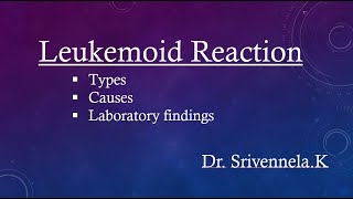 Leukemoid reaction  types causes and Laboratory findings [upl. by Eloken]