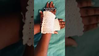 Very Demure Very Mindful Crochet Ruffled Fingerless Gloves [upl. by Sillsby574]