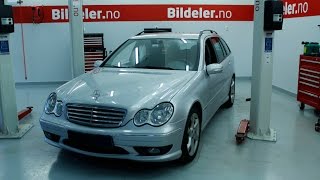 Mercedes Cklasse Hvordan bytte parkeringsbremsesko bak  2000 til 2007 mod T203 amp W203 [upl. by Soulier]