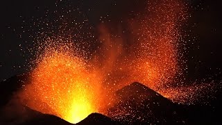 Fogo Volcano 2014  Powerful DualCrater Strombolian Eruptions [upl. by Nareht]