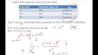 XRD Xray diffraction worked example problem [upl. by Leafar]