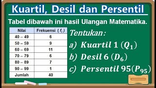 Kuartil Desil dan Persentil Data Kelompok [upl. by Epilef139]