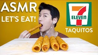 ASMR 7 Eleven Taquitos No Talking CRUNCHY CHEWY Eating Sounds [upl. by Drexler]