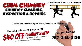 quotCHIM CHIMNEYquot Call to Book 7572482126 Chimney Cleaning Inspection amp Repairs Virginia Beach [upl. by Euqitsym]