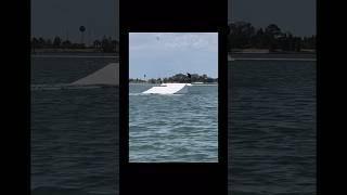 Wakeskating kicker hits wakeskating wakeboarding wakeskate stalefish 180 [upl. by Naujed598]