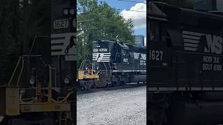 NS 13R with a ExNampW High Hood SD402 norfolksouthern railfanning railroad shorts [upl. by Peedsaj]