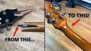 Broken Guitar Headstock  Invisible Repair [upl. by Eirrehc653]