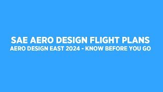 Aero Design East 2024  Know Before You Go [upl. by Estey273]