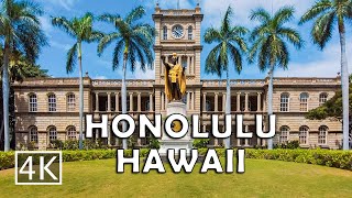 4K Capital of Hawaii  Downtown Honolulu Oahu USA  Walking Tour [upl. by Aicilet]