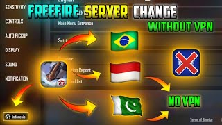 How to change server in free fire without VPN  Without vpn server ko change kaise karen free fire [upl. by Karlise]