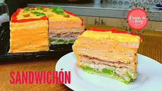 Cómo hacer SANDWICHÓN Paso a Paso  Receta Extra de Arrolladitos La mejor Receta  Cocina de Addy [upl. by Abelard]