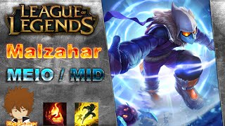 Gameplay 31 Malzahar MID  Delicia de Main League of Legends  S612 [upl. by Inttirb946]