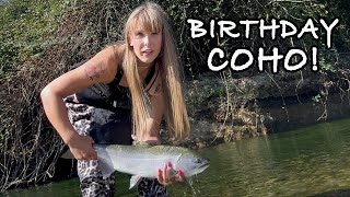 Fly fishing for early season coho salmon and FIGHTS on the Vedder salmonfishing fishing outdoors [upl. by Aime229]