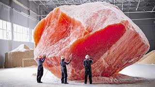 Himalayan Pink Salt  How to Harvest Millions of Tons of Pink Salt  Processing Himalayan in Factory [upl. by Akenat]