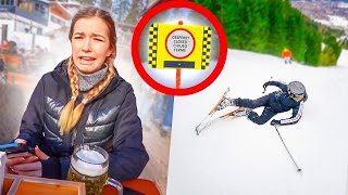 BOTSING OP DE SKI’S MET JADE VOOR HET EERST VAN DE GESLOTEN ZWARTE PISTE😟◼️ [upl. by Bosson712]