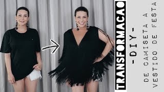 Transformando Tshirt em vestido de franjas para festa [upl. by Tobin]