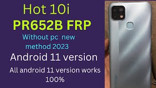 Infinix hot 10i PR652Bfrp bypass android 11 new method 100 infinix android 11 new method 2023 [upl. by Swayder]