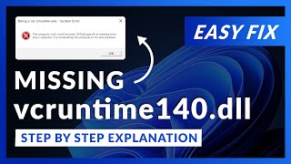 vcruntime140dll Error Windows 11  2 Ways To FIX  2021 [upl. by Ecinaej]