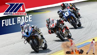 Crazy Motorcycle Race MotoAmerica Medallia Superbike Race 2 at Road Atlanta 2023 [upl. by Dnartreb]