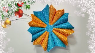 Snowflake from foamiran  Foam ❄️ Adornos Navideños con Foami  Новогодние украшения из фоамирана [upl. by Jodoin610]