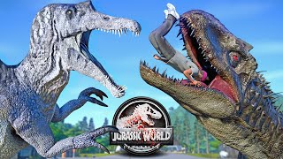 Black Indominus Rex vs Spinosaurus Scorpius Rex E750 Dinosaurs Fight 🌍 JURASSIC WORLD EVOLUTION [upl. by Neeuq]