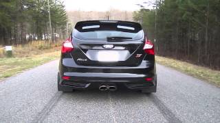 2013 Focus ST Downpipe and Resonator Delete Rev and DriveBy Exhaust Video [upl. by Hacissej899]