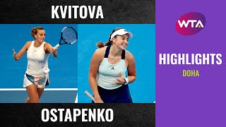 Petra Kvitova vs Jelena Ostapenko  2020 Doha Third Round  WTA Highlights [upl. by Bolling]