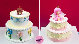 My Favorite 2Tier Cake Decorating Tutorials Designs For Cake Lovers  Satifying Cake Tutorials [upl. by Munster]