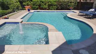 Stonescapes quotaqua coolquot mini pebble finish pool replaster in McKinney Texas [upl. by Lisabet]