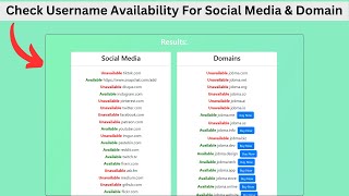 🔍 How to Check Username Availability for Social Media  ✅ Check Availability Across All Platforms [upl. by Reklaw]