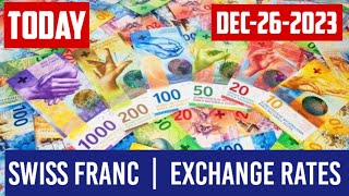 Swiss franc currency exchange rates today 26 December 2023 [upl. by Gideon]