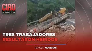 Vehículo de carga provoca derrumbe de un puente en San Luis Potosí hay tres heridos  Ciro [upl. by Cardon322]