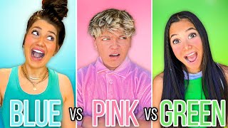 PiNK VS BLUE VS GREEN NO BUDGET SHOPPiNG CHALLENGE [upl. by Theall]