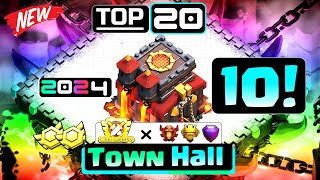 TOP 20 TH10 WAR BASEWITH LINK2024BASE TH 10 TERKUAT anti 3 Star amp anti Dragon war base 2024 [upl. by Neltiak335]