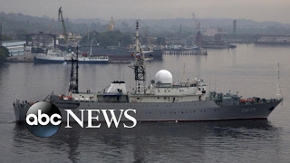 Russian spy ship 30 miles from US Navy sub base [upl. by Sabella143]