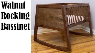 Rocking Walnut Bassinet Baby Cradle [upl. by Akeylah]