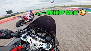 MotoGP RIDER MEETS STREET HOOLIGAN 😳  BMW M1000rr amp Ducati Panigale V4 SP2 COTA Track Day [upl. by Carline]